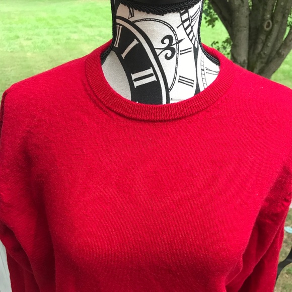 HART SCHAFFNER MARX Extra Fine Merino Wool Red Sweater | L/XL - Picture 4 of 7
